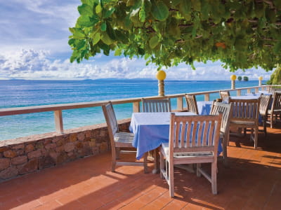 Fototapete Straßencafé am Meer