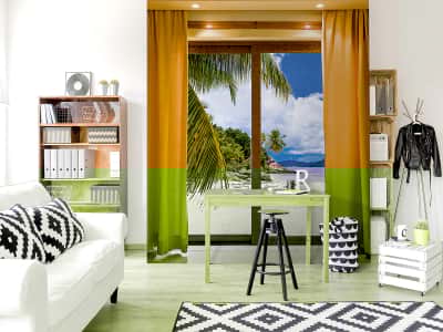 Fototapete Tropischer Strand vor dem Fenster