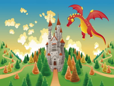 Fototapete Roter Drache