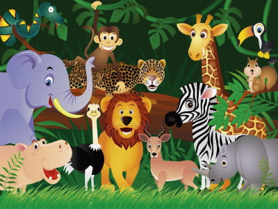 Fototapete Niedliche afrikanische Tiere