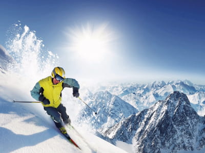 Fototapete Erfahrener Skifahrer