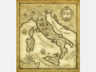 Fototapete Karte von Italien