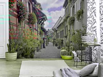 Fototapete Blumenstraße in Europa