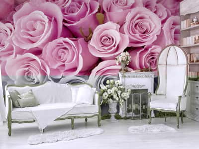 Fototapete Strauß rosa Rosen