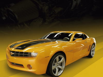 Fototapete Gelber Chevrolet Camaro