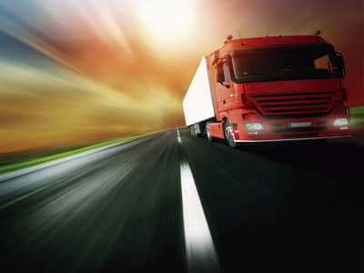 Fototapete LKW in Bewegung