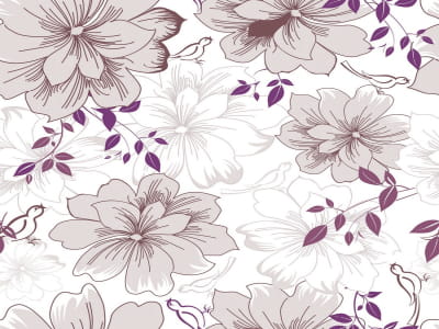 Fototapete Elegantes Blumenmuster