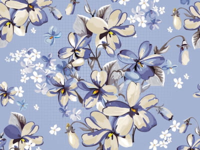 Fototapete Blaue Frühlingsblumen