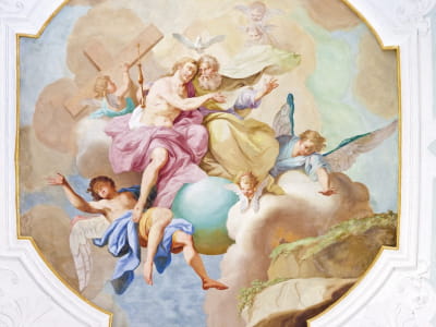 Fototapete Fresko im Tempel