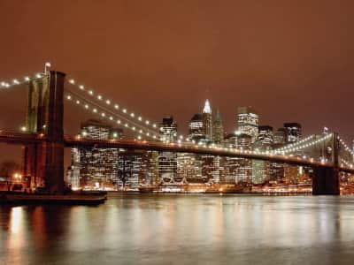 Fototapete Abendliche Brooklyn Bridge
