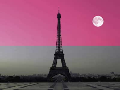 Fototapete Mond über Paris