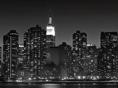 Fototapete Schwarz-weißes Manhattan