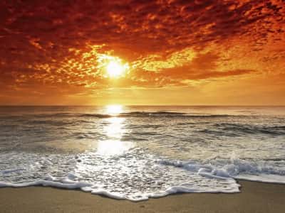 Fototapete Sonnenuntergang über dem Meer
