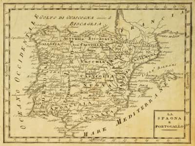Fototapete Karte von Spanien