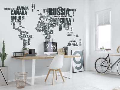 Fototapete Wortkarte der Welt