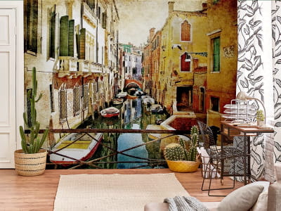 Fototapete Boote in Venedig