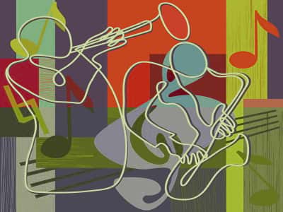 Fototapete Klänge des Jazz