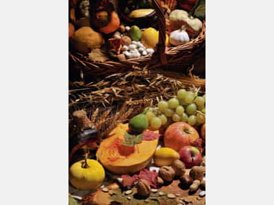 Fototapete Gemüse und Obst in einem Korb
