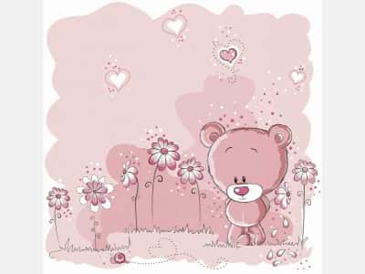 Fototapete Rosa Teddybär