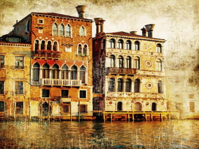 Fototapete Stadt auf dem Wasserbild