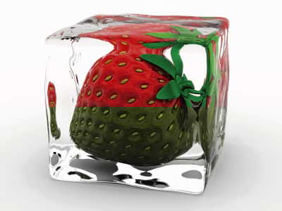 Fototapete Erdbeeren mit Eis