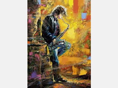 Fototapete Saxophonistische Malerei