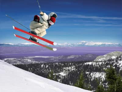 Fototapete Skifahrer