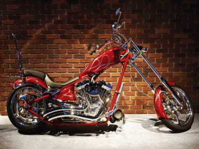 Fototapete Roter Chopper