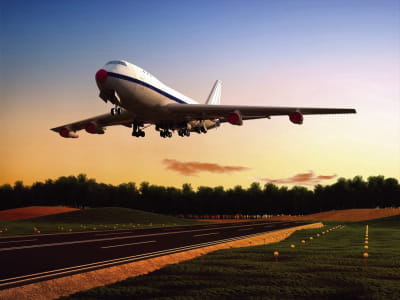 Fototapete Das Flugzeug landet