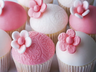 Fototapete Rosa Cupcakes