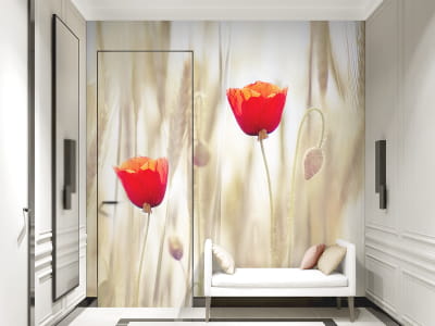 Fototapete Rote Mohnblumen