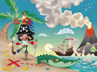 Fototapete Pirat auf der Insel