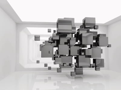 Fototapete 3D-Würfel im Flur