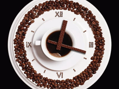 Fototapete Kaffeeuhr