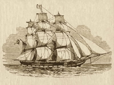 Fototapete Vintage-Schiff