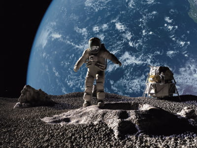 Fototapete Astronaut auf dem Mond