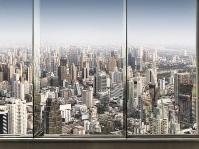 Fototapete Blick auf Manhattan aus dem Fenster