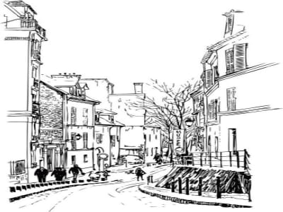 Fototapete Stadtstraßen zeichnen