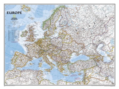 Fototapete Karte der europäischen Länder