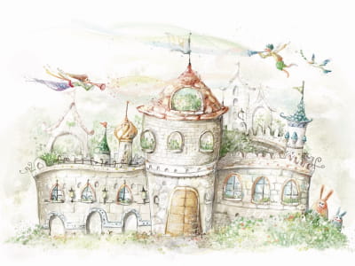 Fototapete Schloss-Aquarell