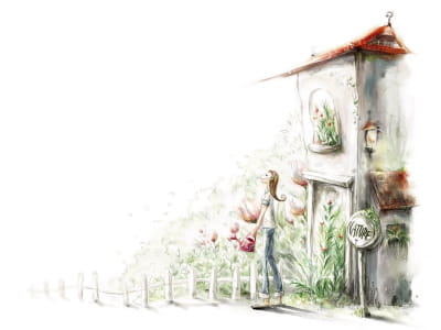 Fototapete Haus in der Natur