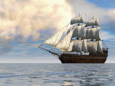 Fototapete Schiff auf offener See