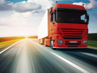 Fototapete Roter LKW