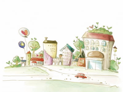 Fototapete Kleine Stadt