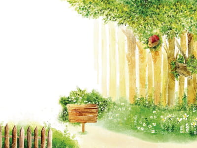 Fototapete Frühlingswald-Aquarell