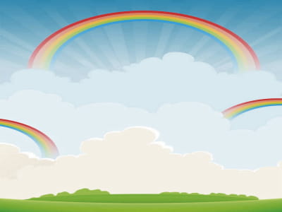 Fototapete Leuchtender Regenbogen