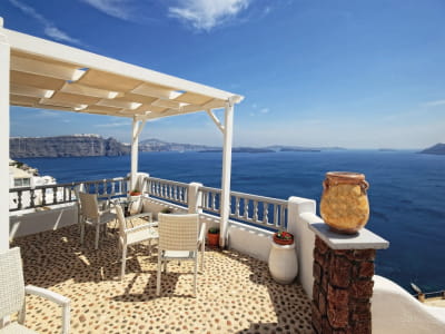 Fototapete Terrasse auf Santorini