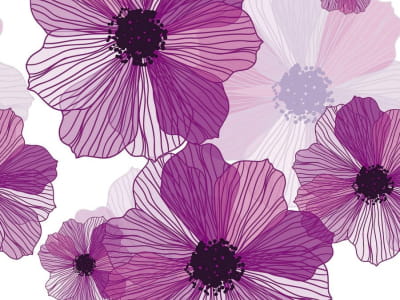 Fototapete Große lila Blüten