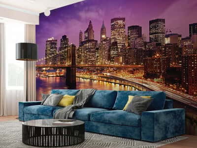 Fototapete Manhattan bei Nacht