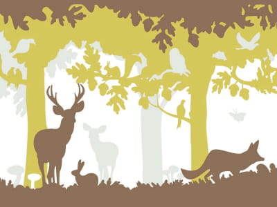 Fototapete Tiere im Herbstwald